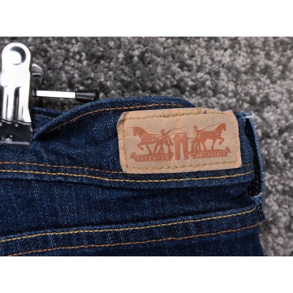 Levis 515 Boot Cut Jeans Womens 16 Blue Dark Wash Stretch Denim Casual Western - Picture 13 of 13